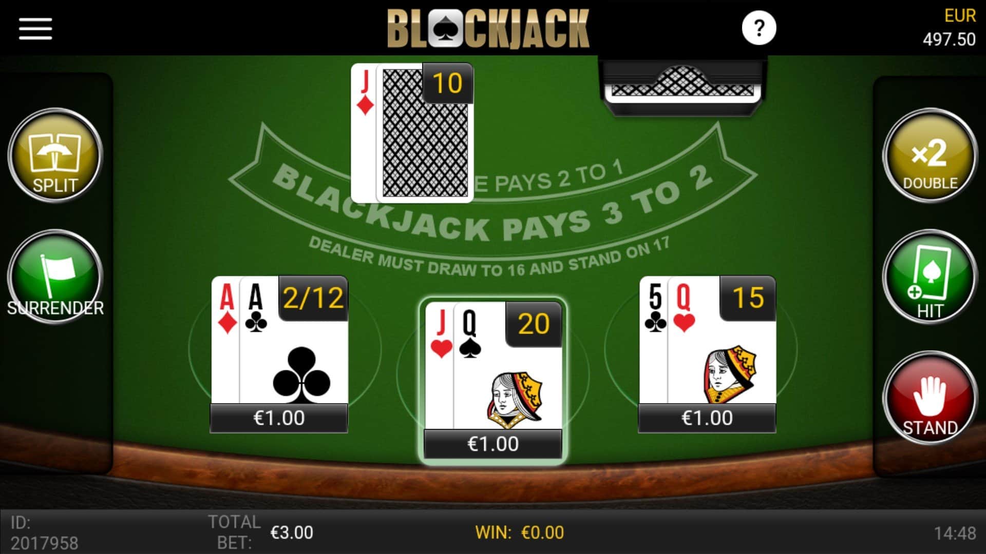 blackjack online live